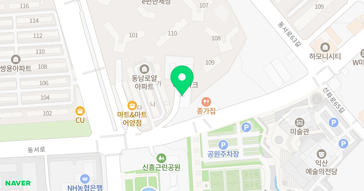 에스파크센텀 위치 지도 - 전북특별자치도 익산시 동서로 467-1