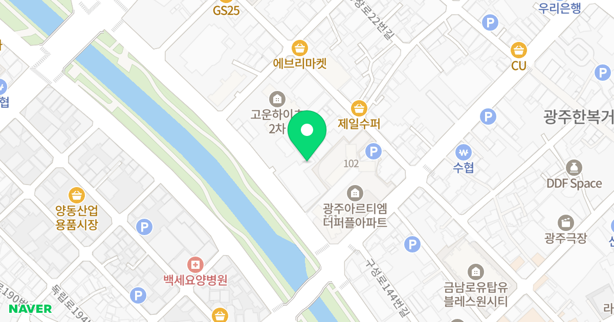 (23-2) 위치 지도 - 광주광역시 동구 천변우로 339