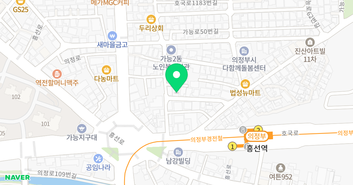 엠유빌 위치 지도 - 경기도 의정부시 호국로1183번길 12-3