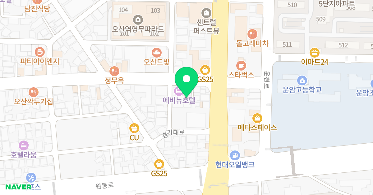 리치하우스 위치 지도 - 경기도 오산시 오산로190번길 40-2
