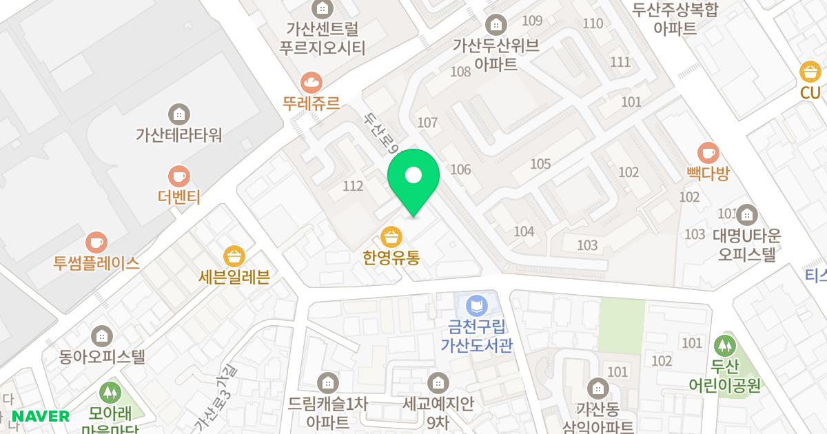 유원블리스가산 위치 지도 - 서울특별시 금천구 두산로9길 85