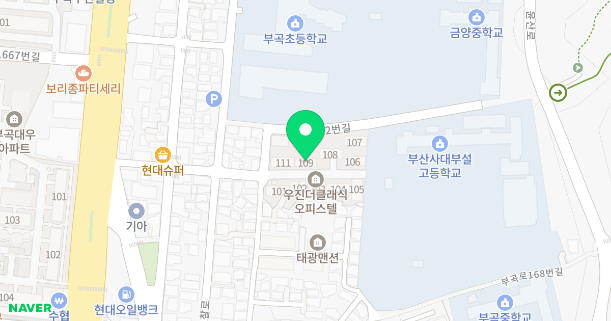 우진 더 클래식 109 위치 지도 - 부산광역시 금정구