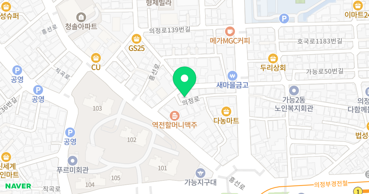 성우파크빌 위치 지도 - 경기도 의정부시 의정로131번길 17