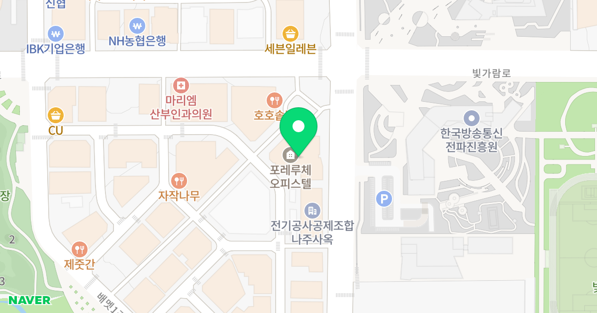 광주전남혁신도시 포레루체오피스텔 위치 지도 - 전라남도 나주시