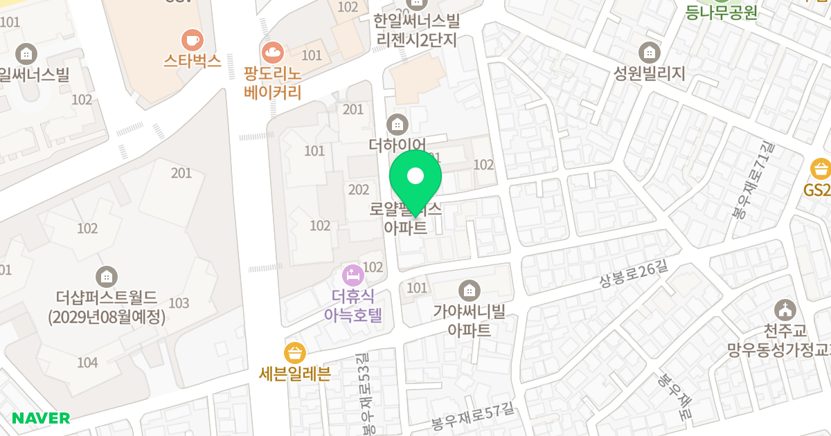 YMS CITY 위치 지도 - 서울특별시 중랑구 망우로58길 45