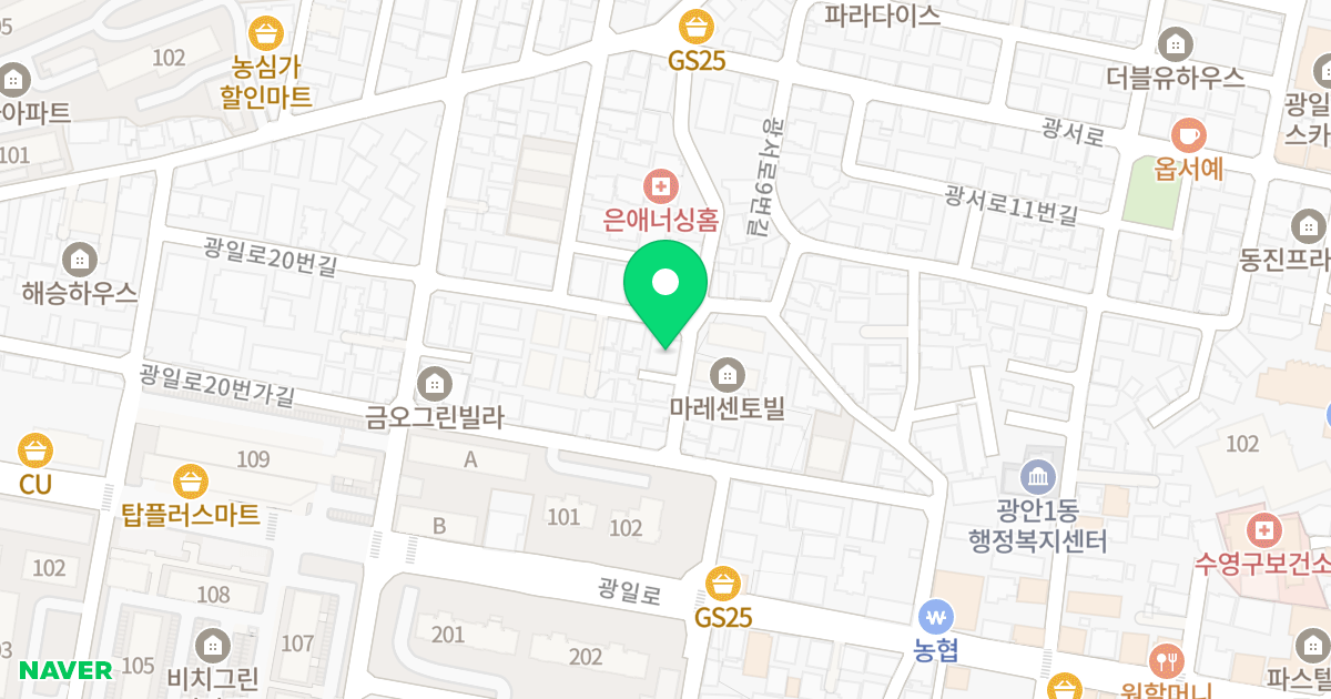 더골드캐슬 위치 지도 - 부산광역시 수영구 광일로20번가길 26-17