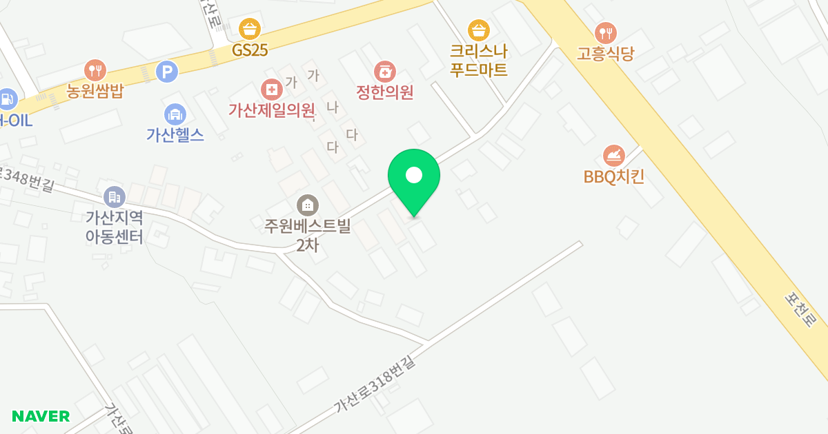 101동 위치 지도 - 경기도 포천시 가산면 가산로348번길 34