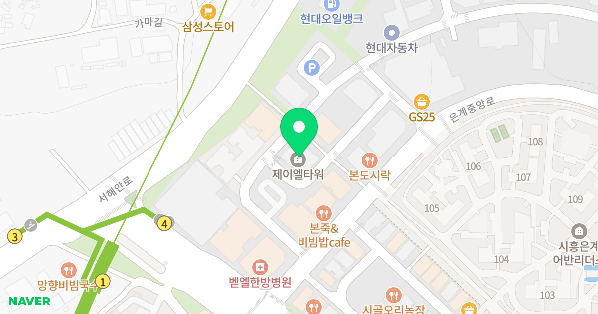 제이엘 타워 위치 지도 - 경기도 시흥시 은계중앙로306번길 71