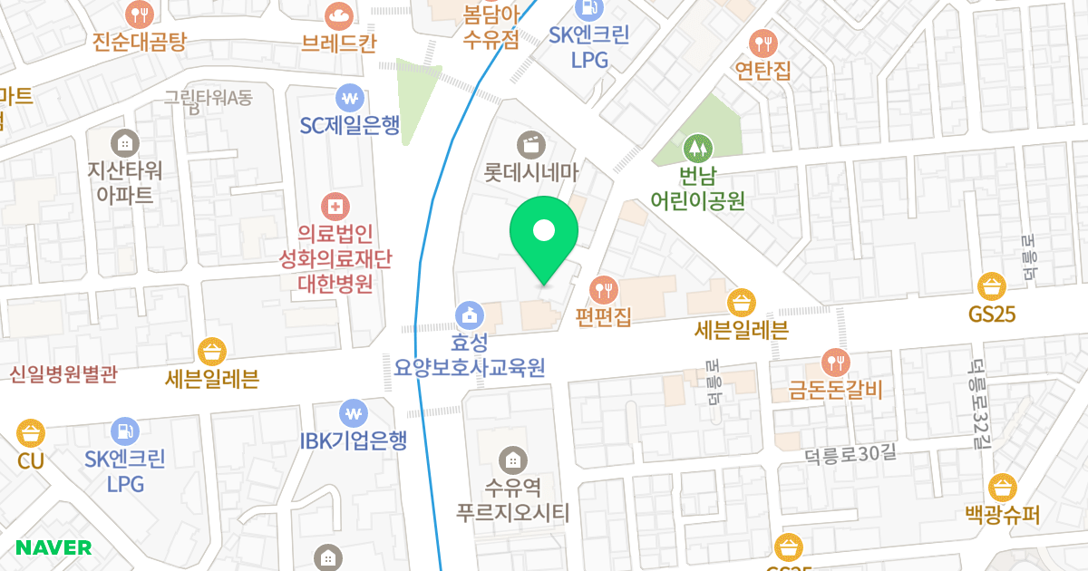 수유역투웨니퍼스트 위치 지도 - 서울특별시 강북구 덕릉로 93-5