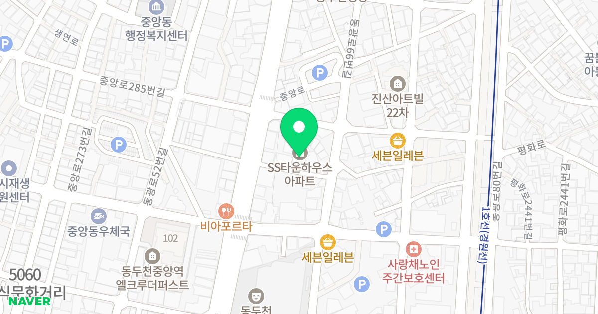 (601-13) 위치 지도 - 경기도 동두천시 중앙로 280-7