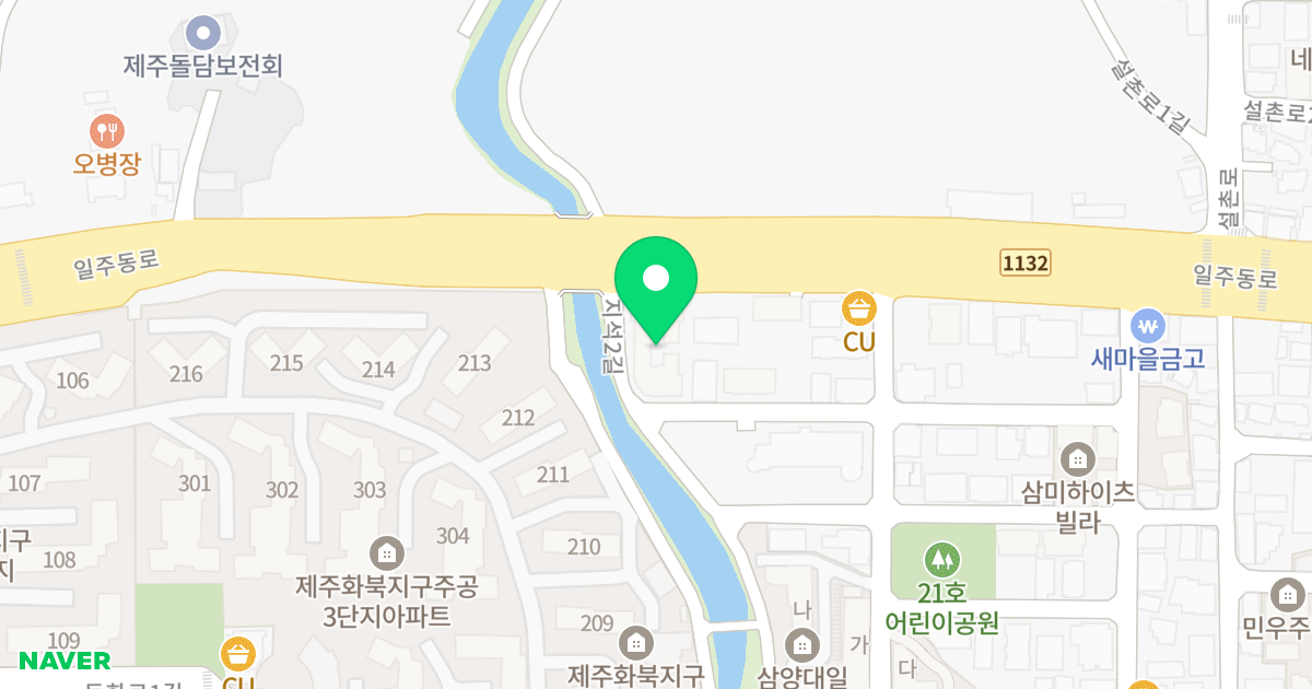 삼화다온펠리스 위치 지도 - 제주특별자치도 제주시 지석2길 3