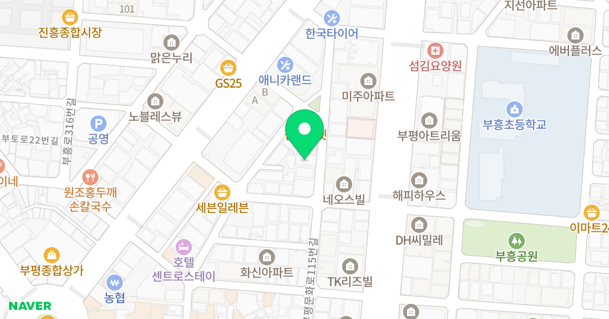 진흥아파트 위치 지도 - 인천광역시 부평구 부평문화로115번길 33