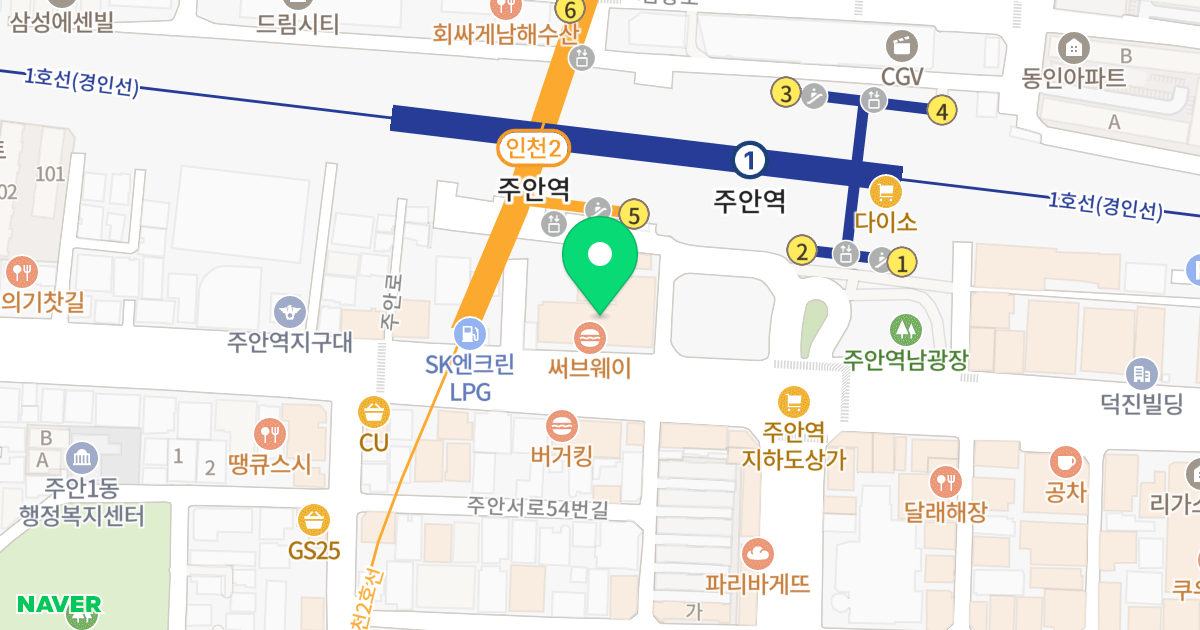 오피스텔 디에이 리베로 위치 지도 - 인천광역시 미추홀구 주안로 89