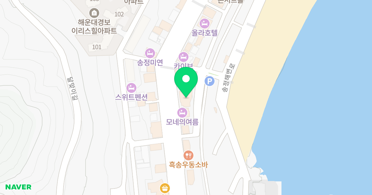 화이바비치텔 위치 지도 - 부산광역시 해운대구 송정광어골로 63