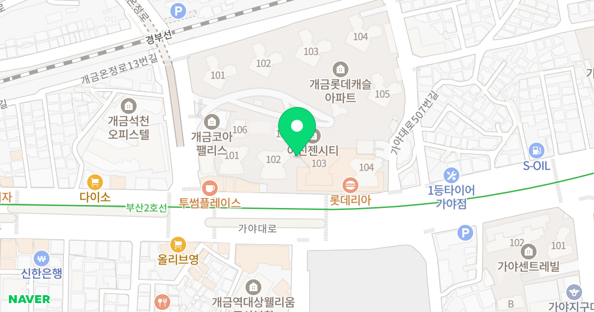 이진 젠시티 개금 위치 지도 - 부산광역시 부산진구 가야대로 497
