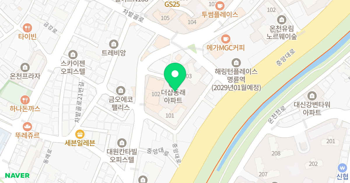 더샵 동래 위치 지도 - 부산광역시 동래구 온천장로 38