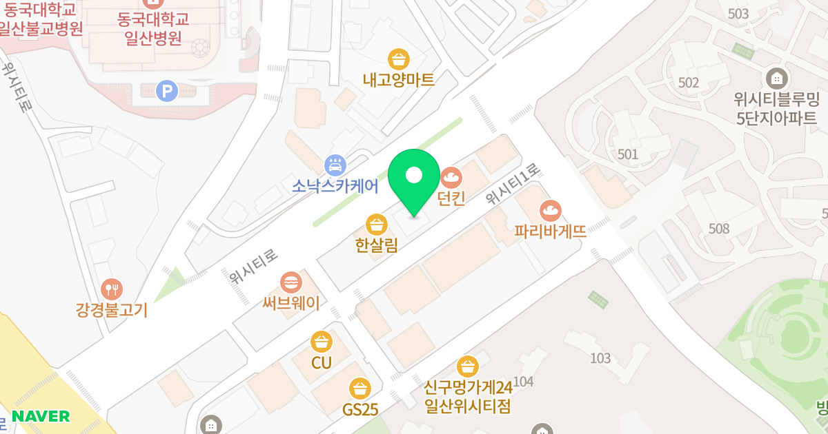 카일라 오피스텔 위치 지도 - 경기도 고양시 일산동구 위시티로 26