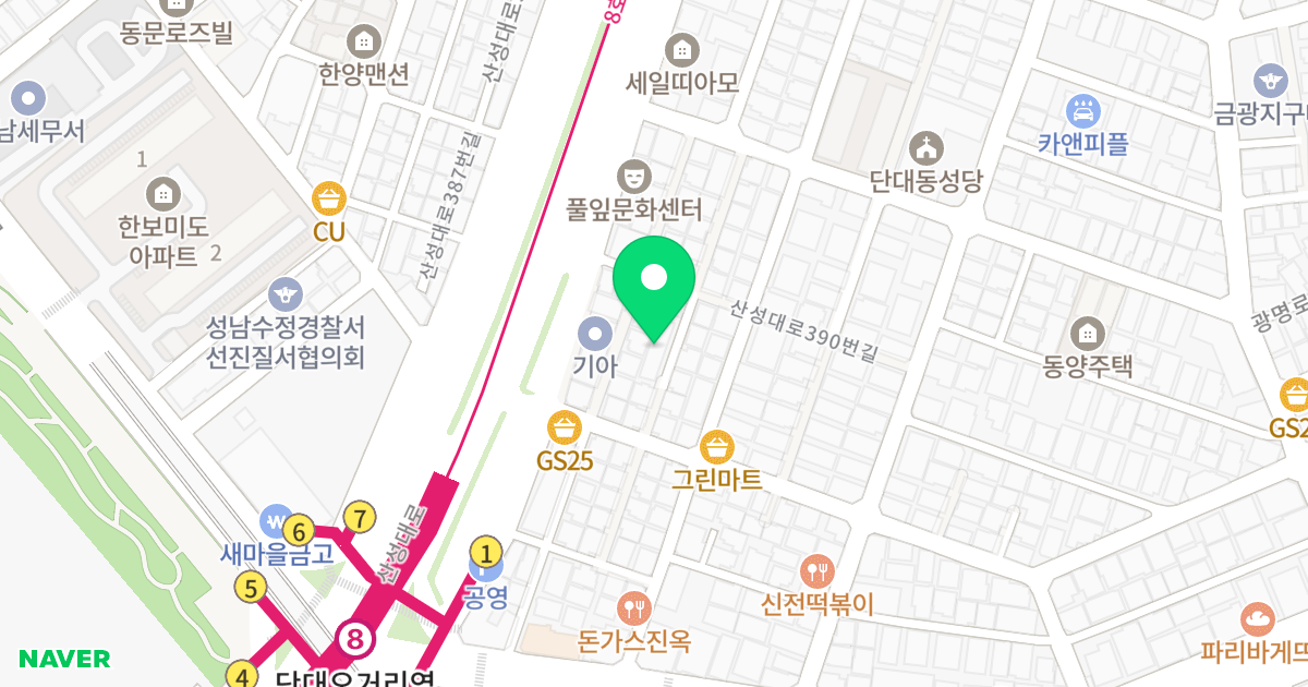 (4413) 위치 지도 - 경기도 성남시 중원구 산성대로382번길 5-9
