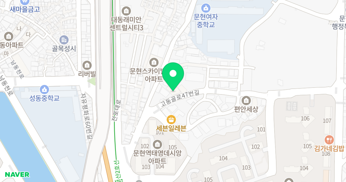 대성문문현퀸즈더블유101 위치 지도 - 부산광역시 남구 고동골로47번길 52