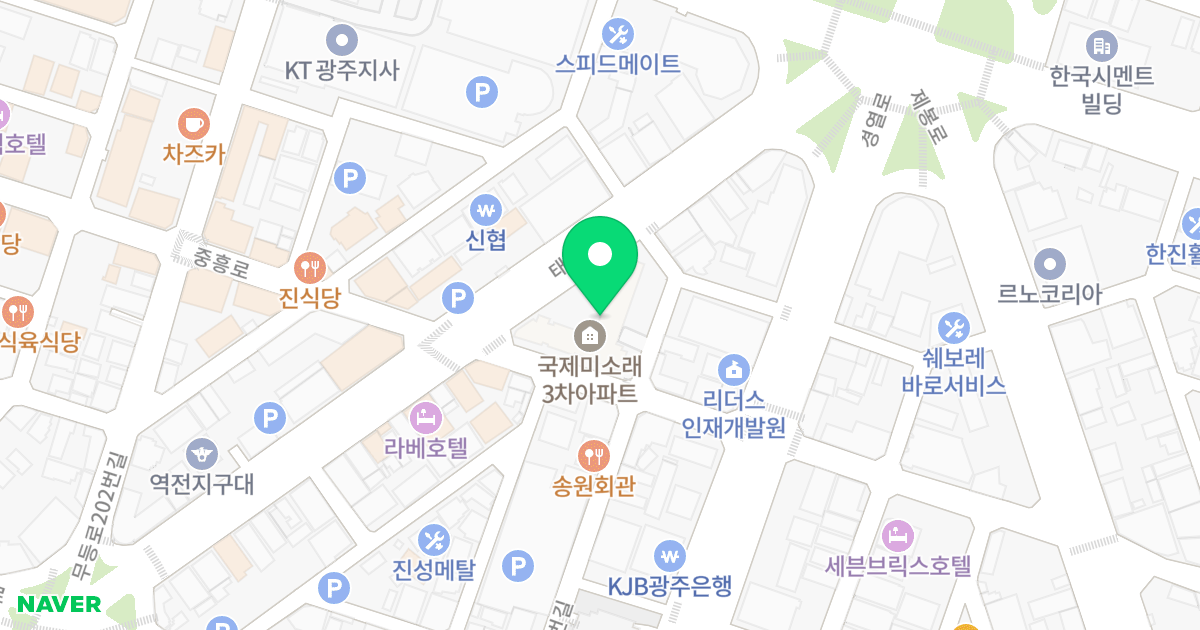 신안 국제미소래아파트 위치 지도 - 광주광역시 북구