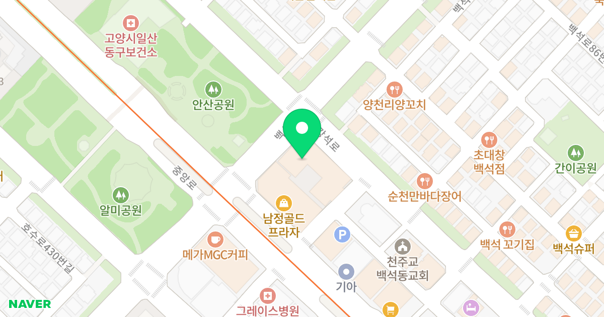 백석동 대우IAAN 위치 지도 - 경기도 고양시 일산동구 강석로 33