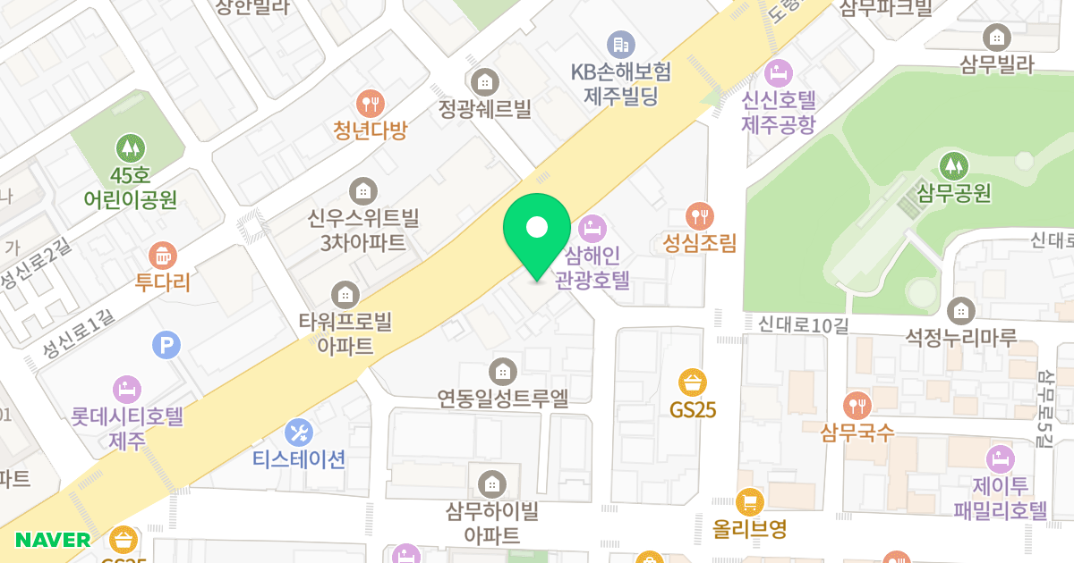 갤럭시타운 위치 지도 - 제주특별자치도 제주시 도령로 106