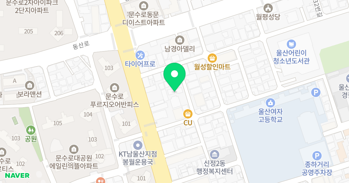 (1201-7) 위치 지도 - 울산광역시 남구 돋질로8번길 6