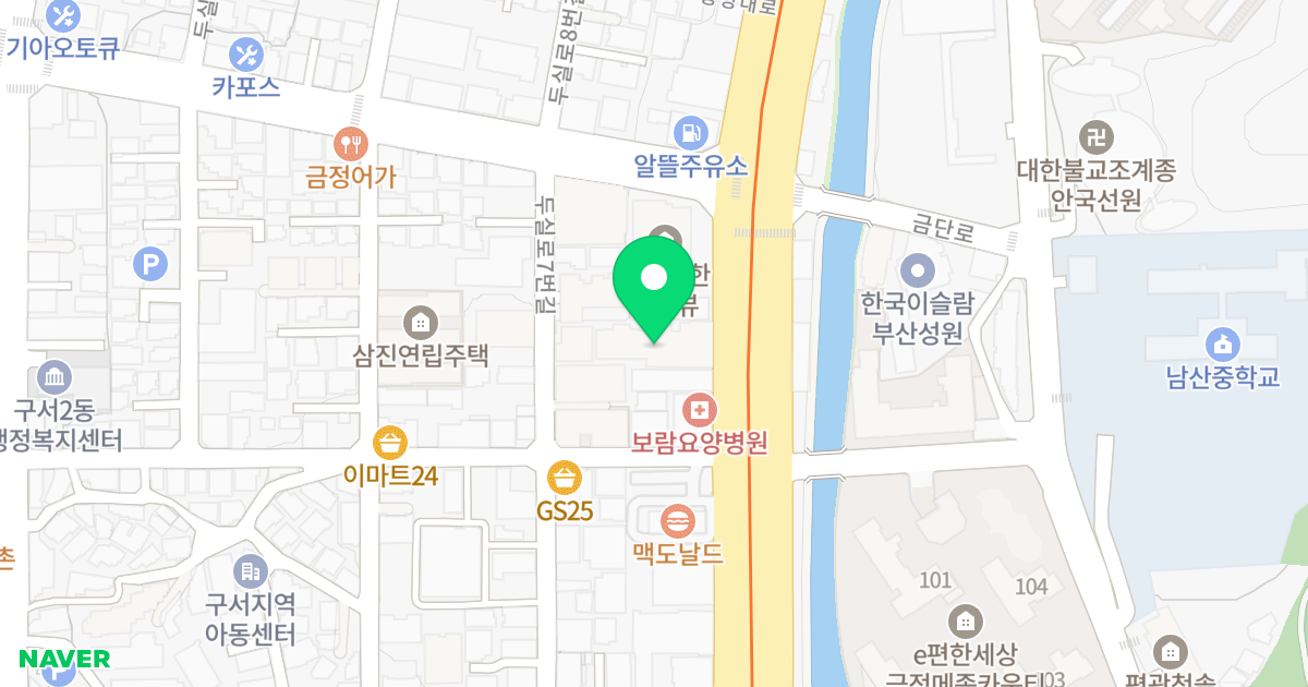 청아리치타운 위치 지도 - 부산광역시 금정구 중앙대로 1963-1