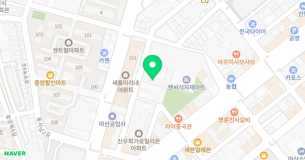 환웅 수 빌리지 위치 지도 - 경상남도 창원시 마산합포구 동서동3길 40