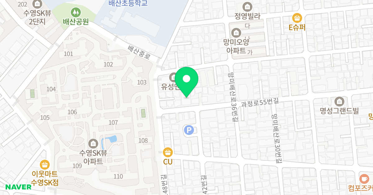 산호마린빌 위치 지도 - 부산광역시 수영구 과정로55번길 74