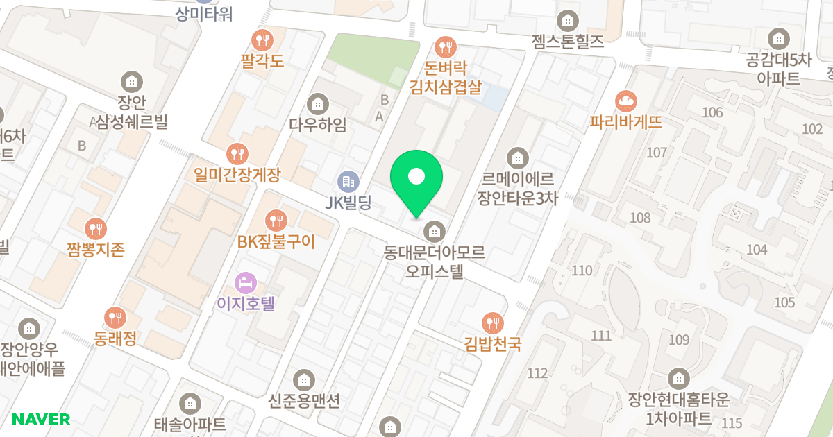 더아모르 위치 지도 - 서울특별시 동대문구 장한로24길 35