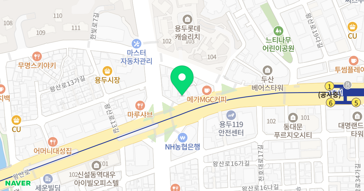 아마르타워 위치 지도 - 서울특별시 동대문구 왕산로 67