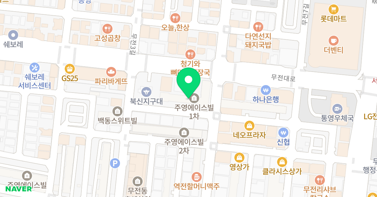 주영에이스빌1차 위치 지도 - 경상남도 통영시 무전6길 14-12