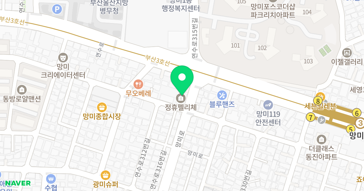 정휴펠리체 위치 지도 - 부산광역시 수영구 망미로8번길 2