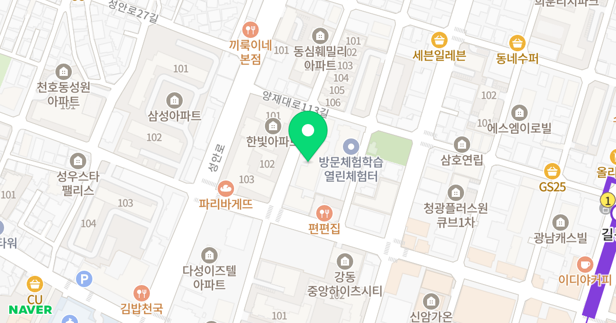 광남벨라스아파트 위치 지도 - 서울특별시 강동구 천중로38가길 53