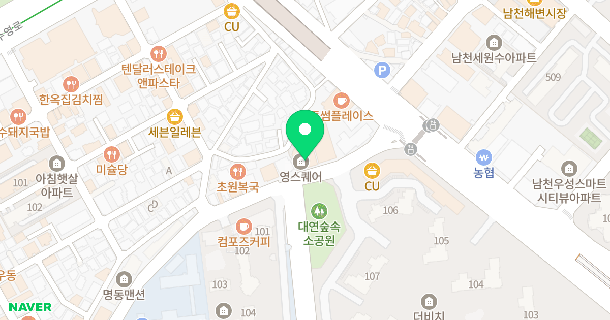 영 스퀘어 위치 지도 - 부산광역시 남구 황령대로492번길 18