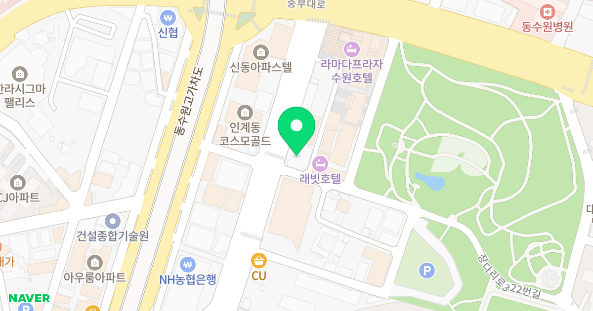 (940-26) 위치 지도 - 경기도 수원시 팔달구 장다리로322번길 1