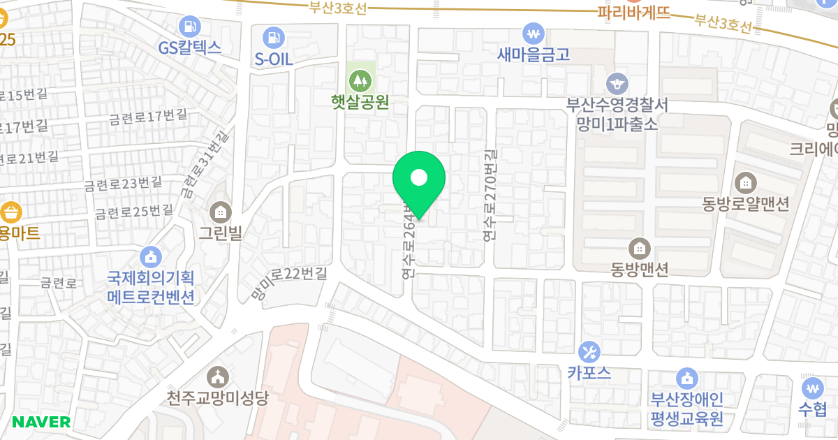 블리체 위치 지도 - 부산광역시 수영구 연수로264번길 29