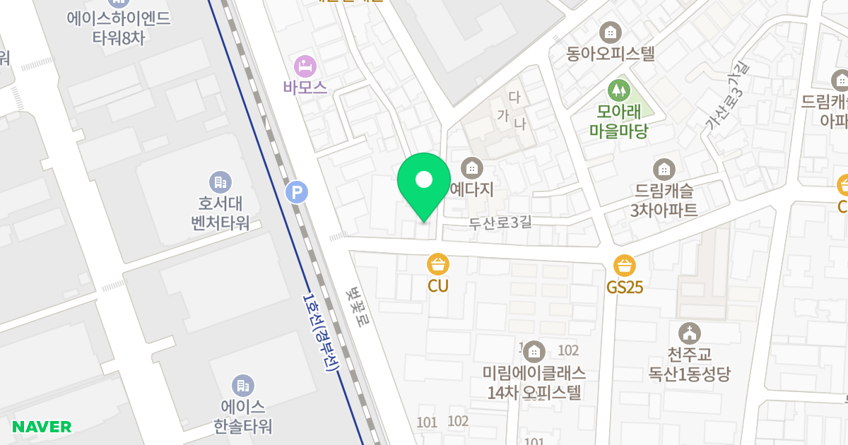 더빌딩파크빌 위치 지도 - 서울특별시 금천구 가산로3길 140