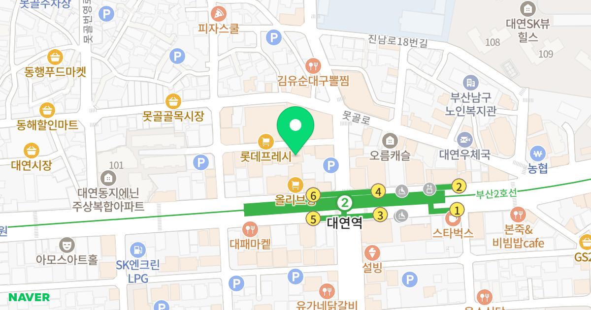 더 제이 위치 지도 - 부산광역시 남구