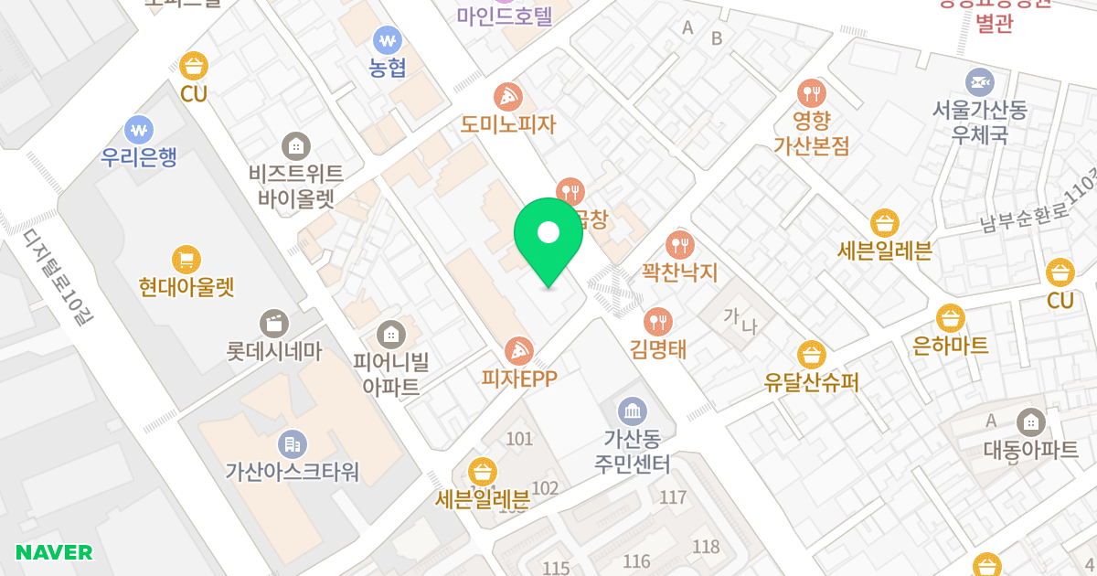 주건축물제1동 위치 지도 - 서울특별시 금천구 가산로 137