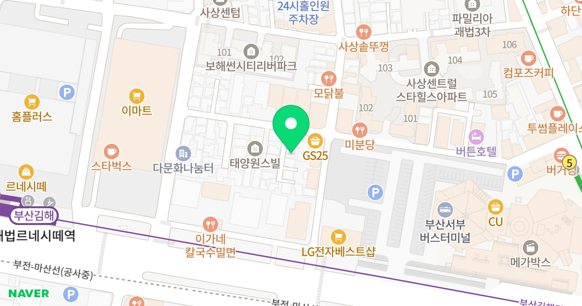 스토리하우스 위치 지도 - 부산광역시 사상구 사상로211번길 55