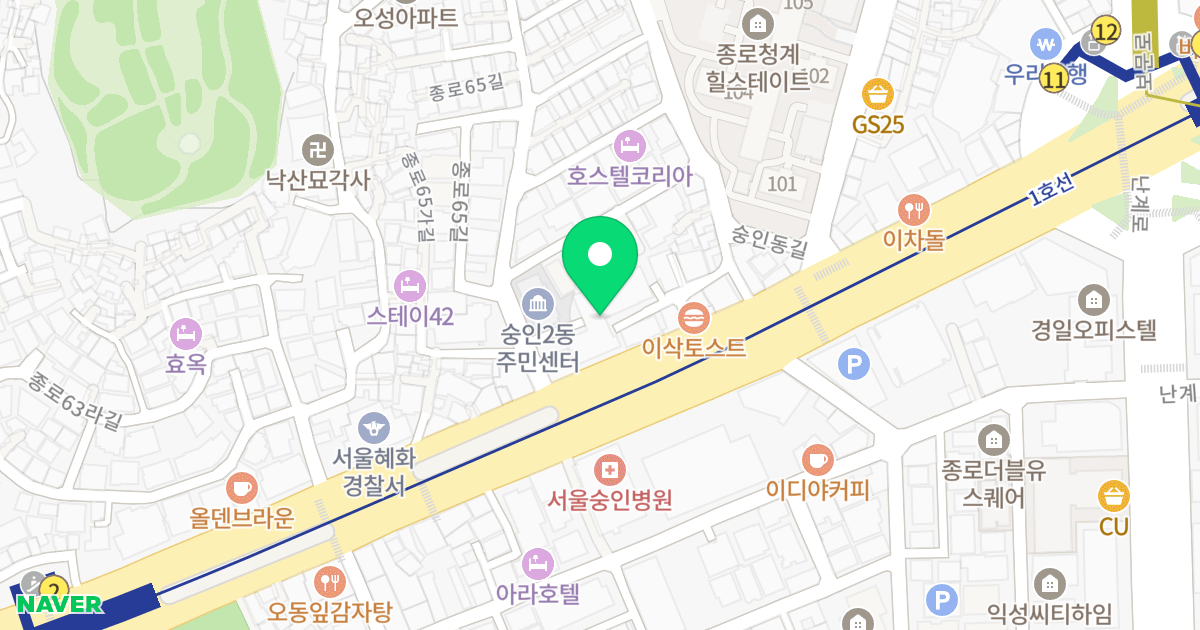 서도휴파크 위치 지도 - 서울특별시 종로구 종로 387