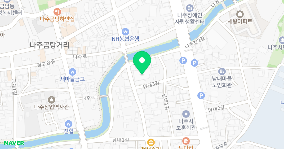 나주 남내동 골든캐슬 위치 지도 - 전라남도 나주시 남내3길 6
