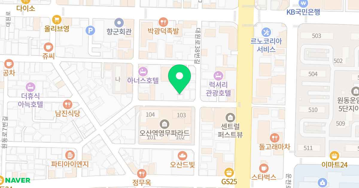 공간 위치 지도 - 경기도 오산시 오산로198번길 37