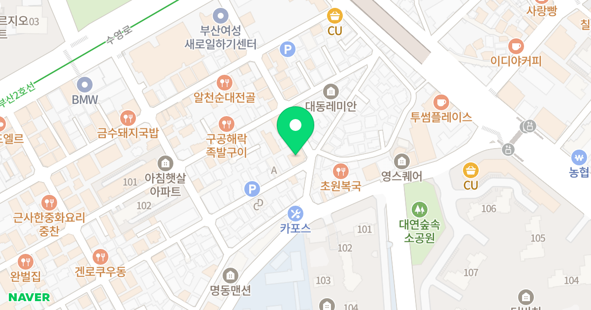 수오피스텔 위치 지도 - 부산광역시 남구 수영로358번길 36