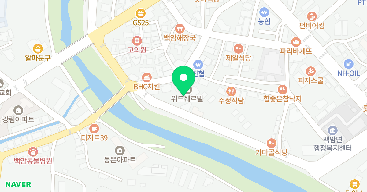 1동 위치 지도 - 경기도 용인시 처인구 백암면