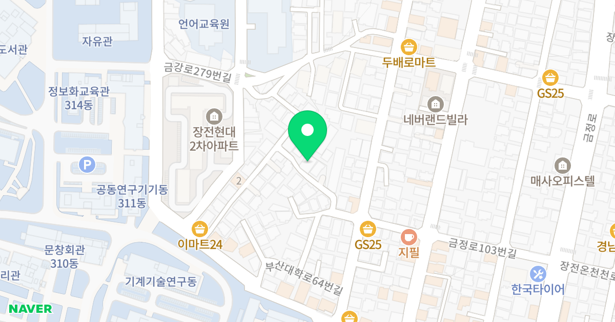현대스타원룸 위치 지도 - 부산광역시 금정구 금강로279번안길 24-5