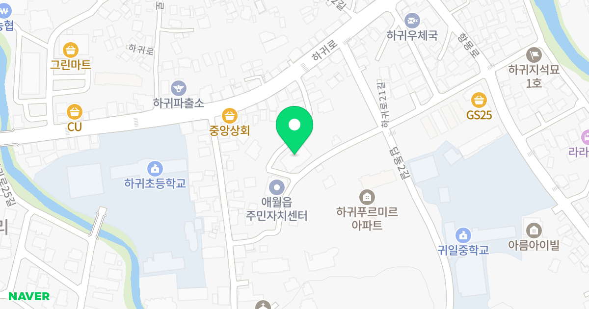 드림스테이 위치 지도 - 제주특별자치도 제주시 애월읍 하귀로21길 26