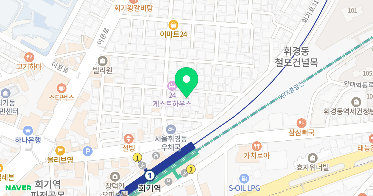 오스빌 위치 지도 - 서울특별시 동대문구 회기로31나길 15
